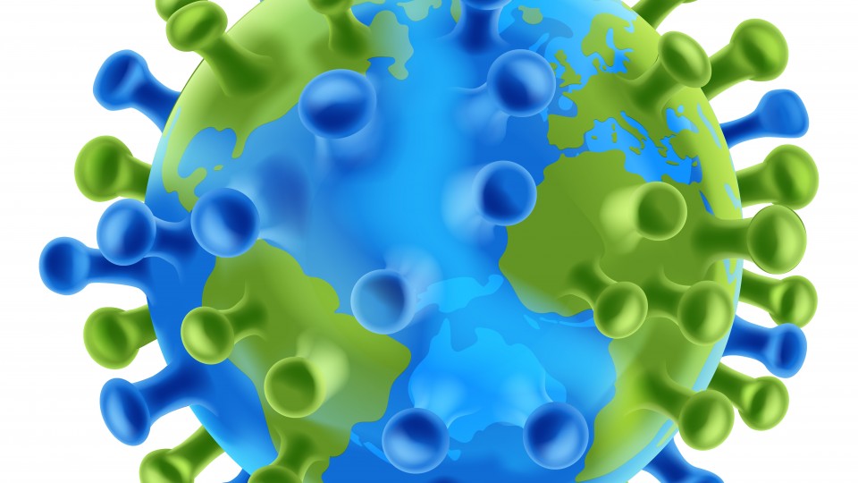 Illustration de la terre en virus