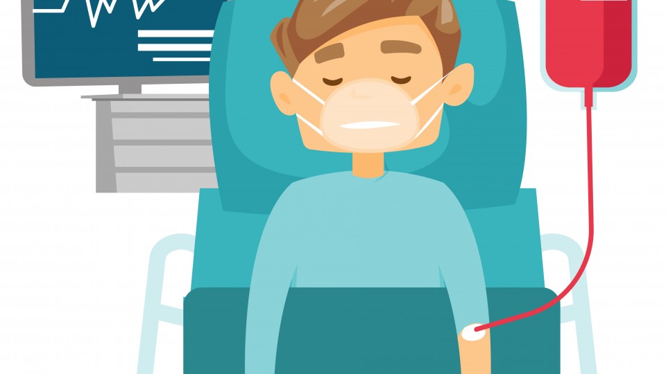 Illustration d'un homme à l'hôpital