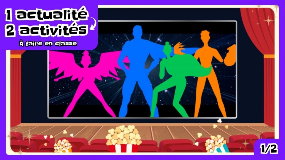 Des silhouettes colorés de superhéros