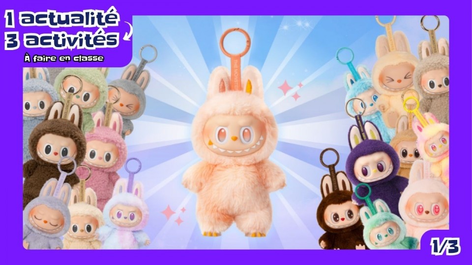 Un labubu: une petite peluche  ressemblant à un lapin au sourire diabolique.