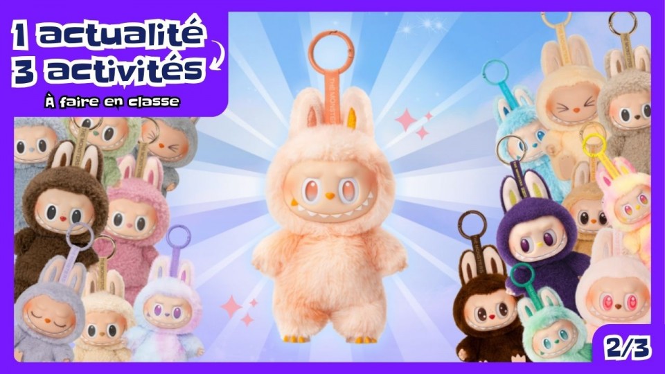 Un labubu: une petite peluche  ressemblant à un lapin au sourire diabolique.