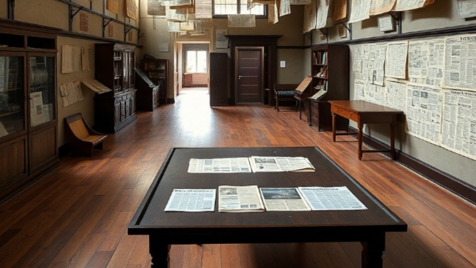 Une salle de presse d'une époque ancienne