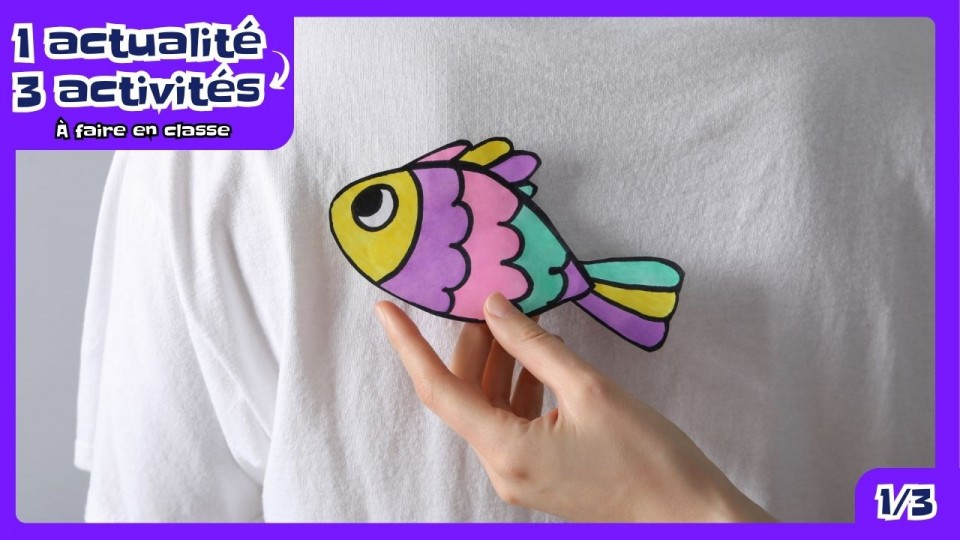 Une main qui colle un poisson dans le dos d’une personne