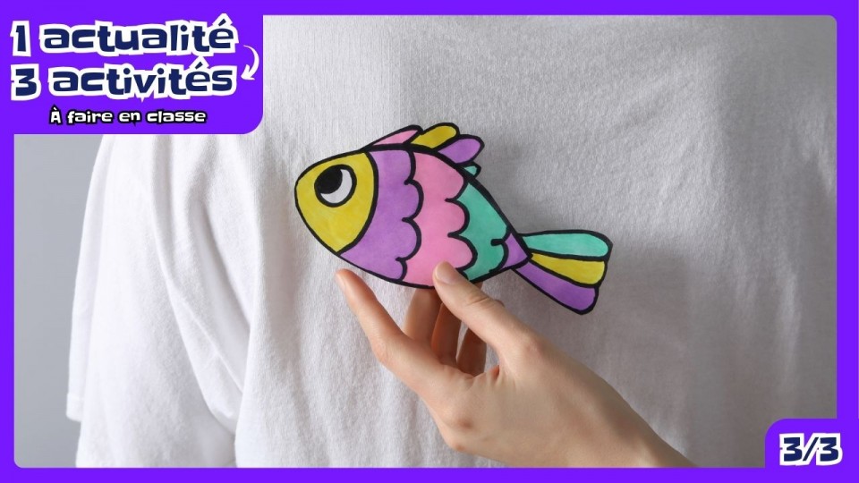 Une main qui colle un poisson dans le dos d’une personne