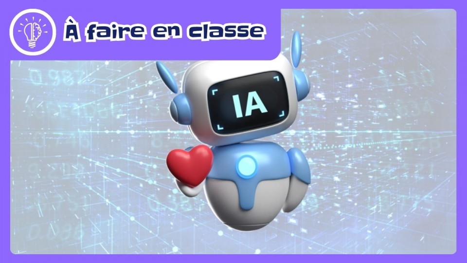 Un petit robot tenant un coeur