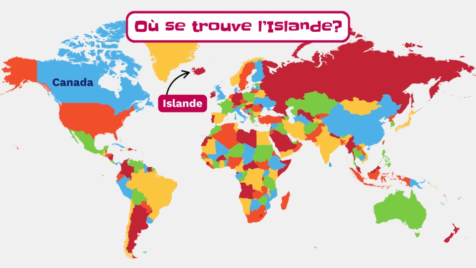Carte du monde : Où se trouve l'Islande?